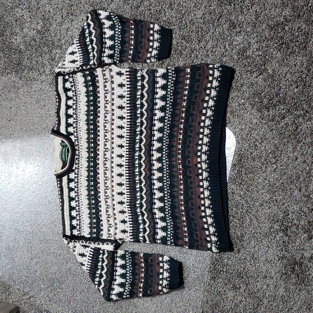 Vintage Landscape 100% Cotton Oversized Knit Sweater Men's Size Medium